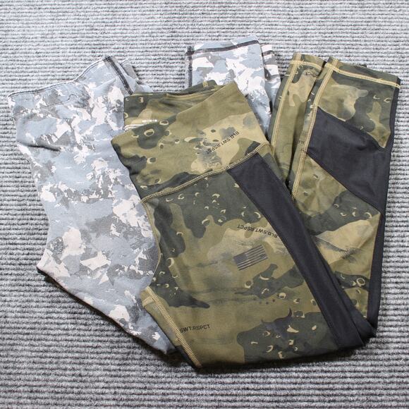 Under Armour & Champion Women’s Camo Leggings Lot (2) Size Medium Project Rock - Picture 1 of 8